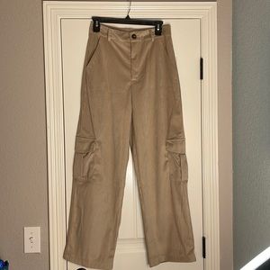 Corduroy cargo pants. Khaki colored.